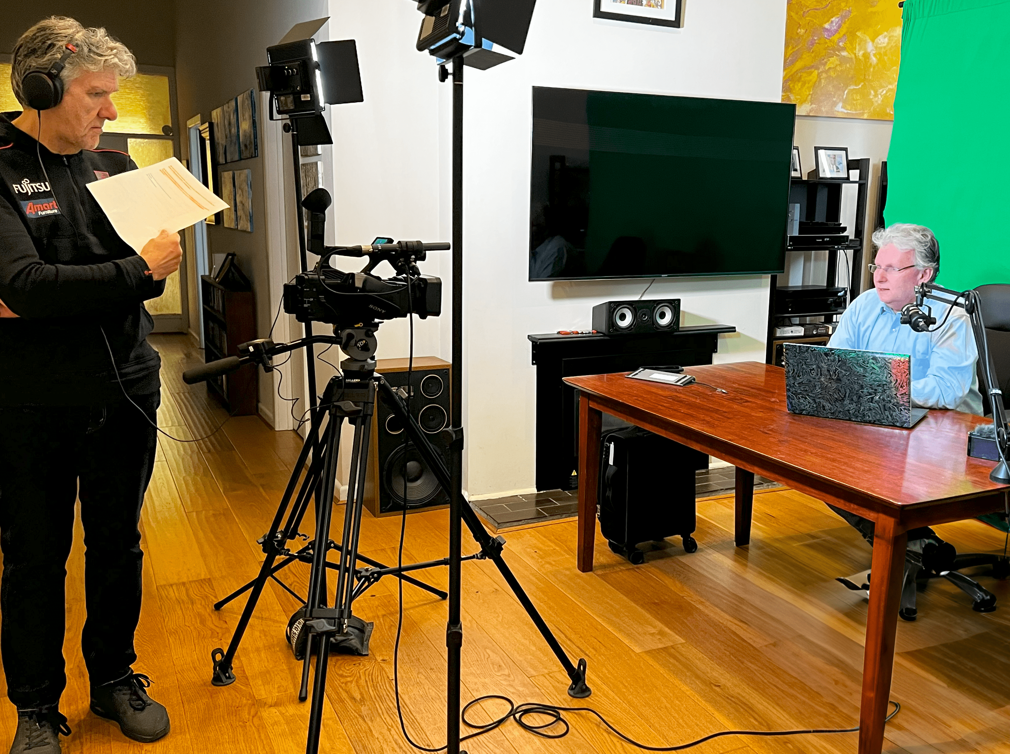 Camera operator recording a video shoot.